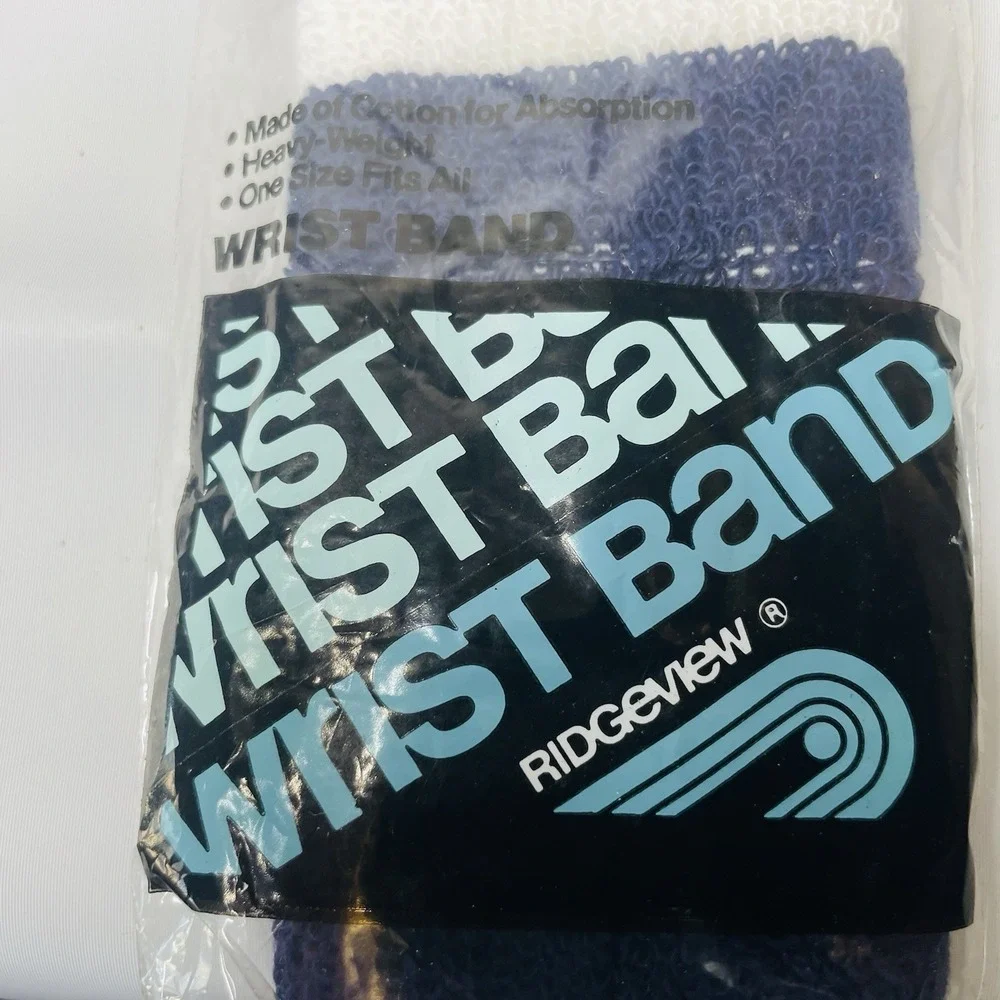 Navy & White Striped Wrist Bands Lot of‎ 5 Pkgs 10 Total Ridgeview Cotton USA